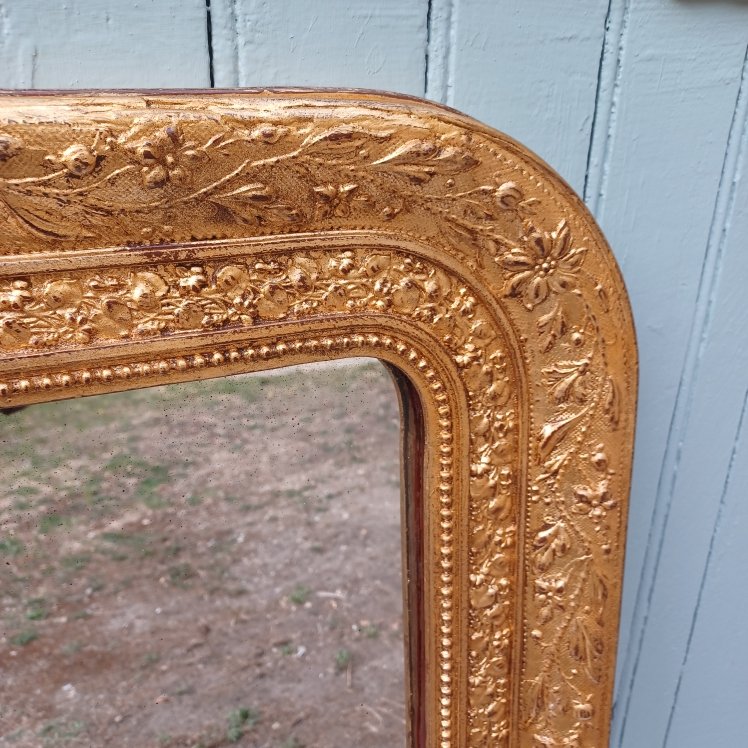 MIROIR DE CHEMINEE DORE D'EPOQUE LOUIS-PHILIPPE -photo-8
