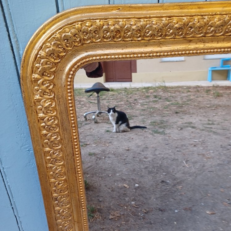 MIROIR ANCIEN DE CHEMINEE DE STYLE LOUIS-PHILIPPE -photo-2