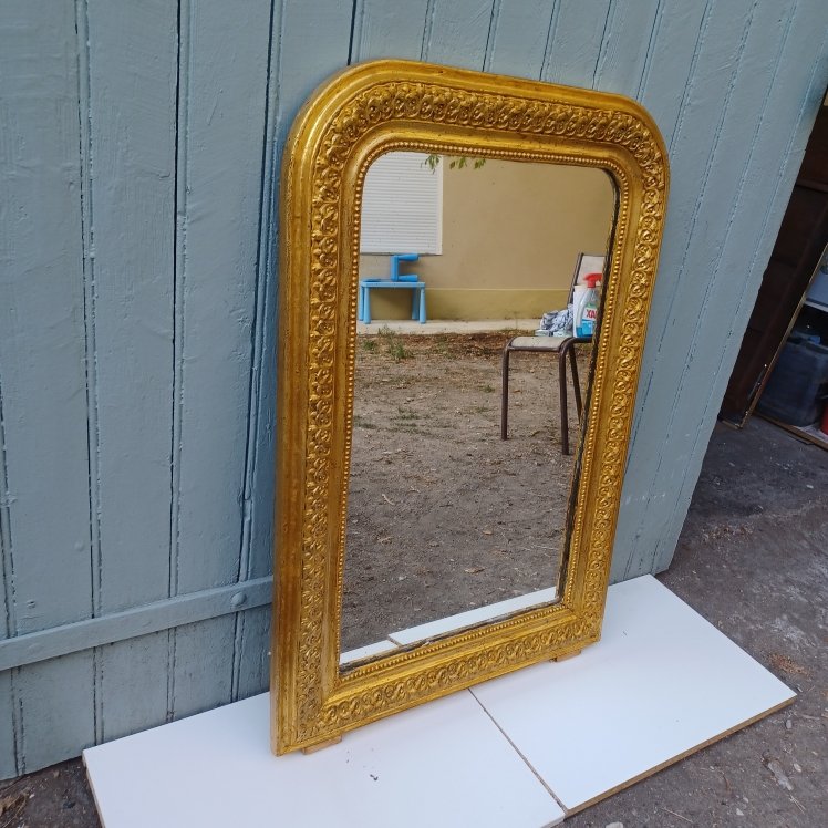 MIROIR ANCIEN DE CHEMINEE DE STYLE LOUIS-PHILIPPE -photo-3