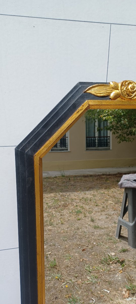 MIROIR NOIR ET OR  DE STYLE ART DECO-photo-4