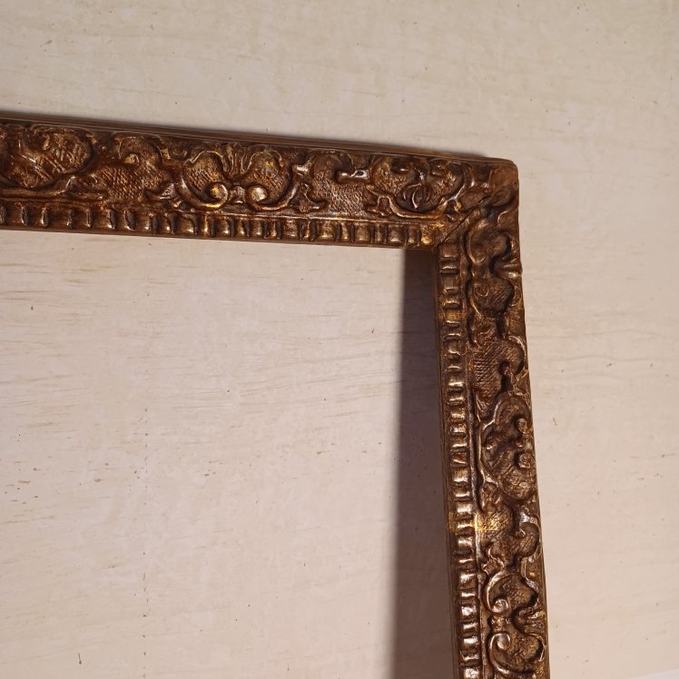 Frame For A Drawing, Engraving, Or Painting, Made Of Carved Oak, Louis XIV Period-photo-1