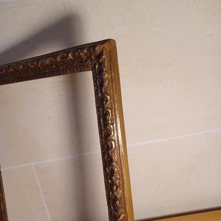 Frame For A Drawing, Engraving, Or Painting, Made Of Carved Oak, Louis XIV Period-photo-3