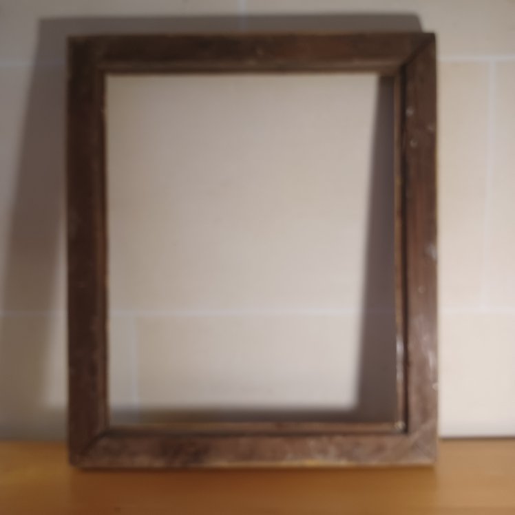 CADRE ANCIEN EN BOIS DORE ET LAQUE NOIR D'EPOQUE LOUIS XVI-photo-3