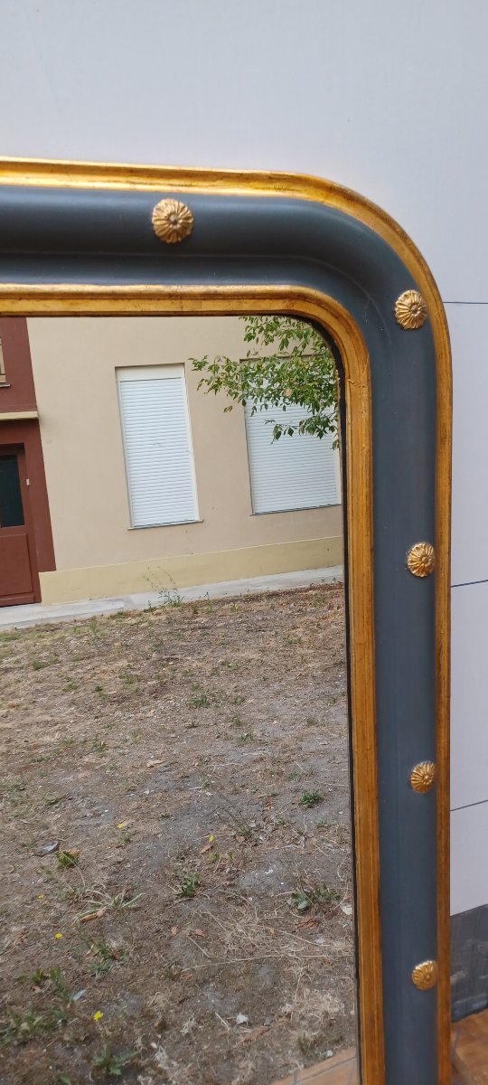 Gold-plated And Gray Louis-philippe Mirror In The Antique Style-photo-2