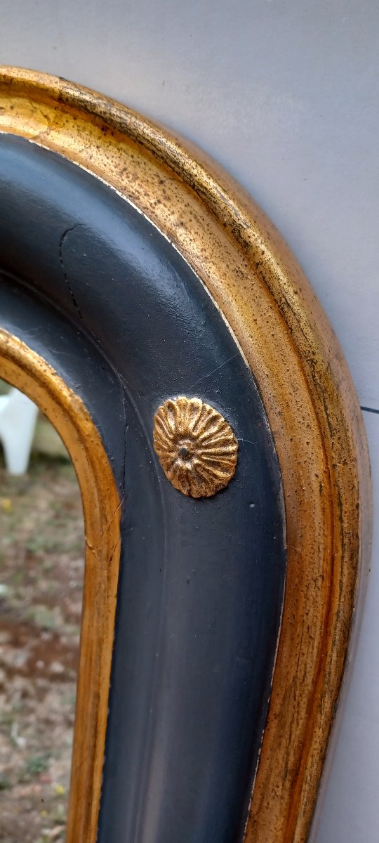 Gold-plated And Gray Louis-philippe Mirror In The Antique Style-photo-3