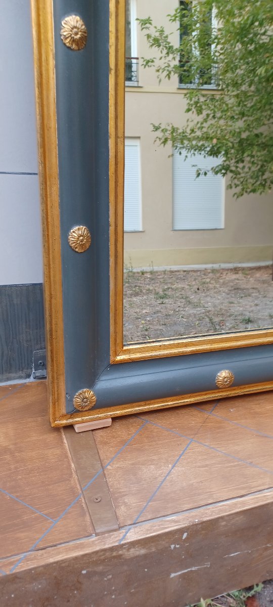 Gold-plated And Gray Louis-philippe Mirror In The Antique Style-photo-4