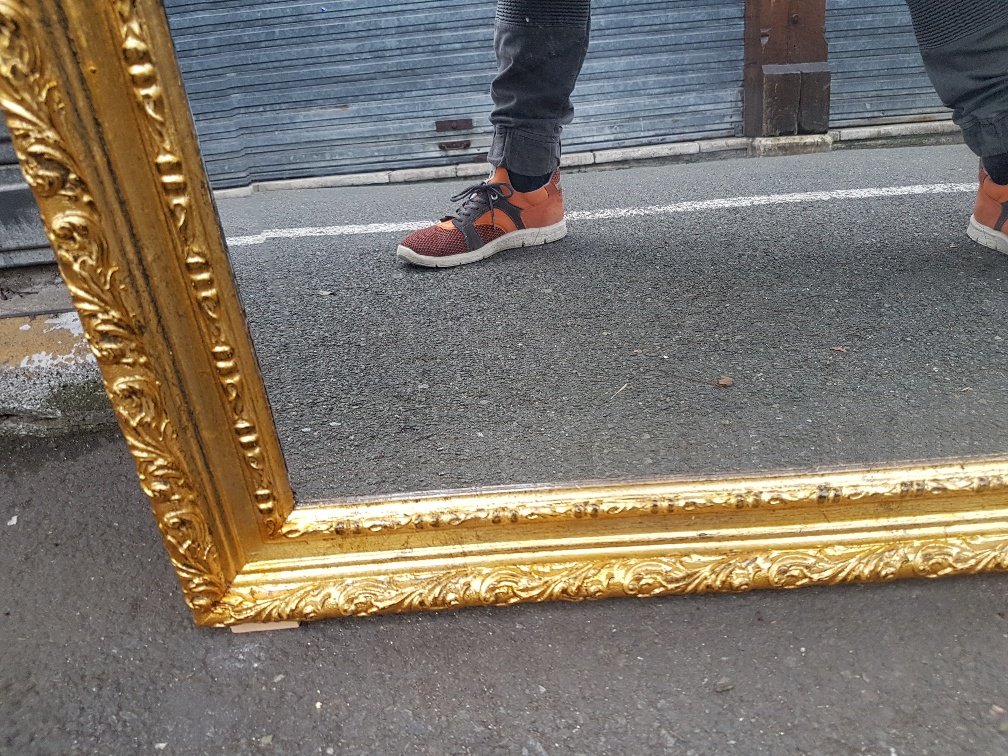 17th-century Italian-style Gilded Mirror With A Patina-photo-4