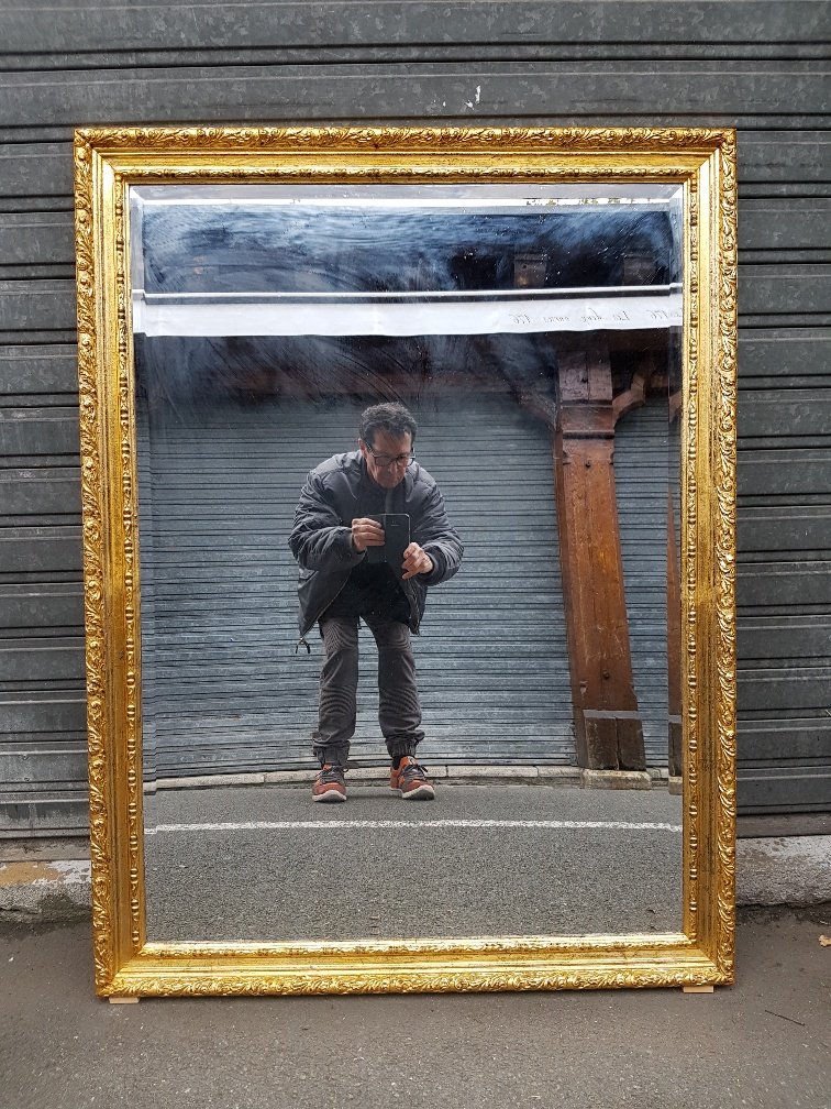 17th-century Italian-style Gilded Mirror With A Patina