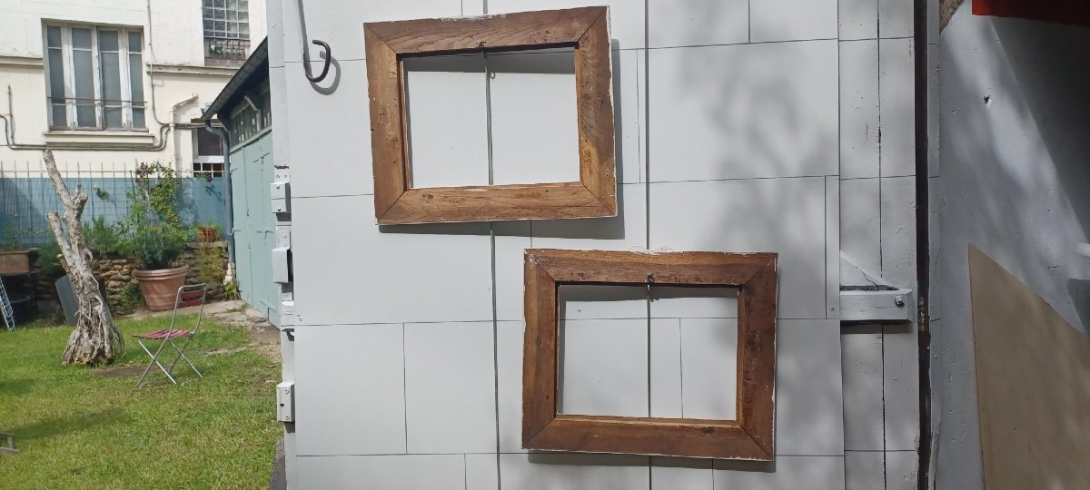 Pair Of Carved Wooden Frames With Patina In The Louis XVI Style-photo-4