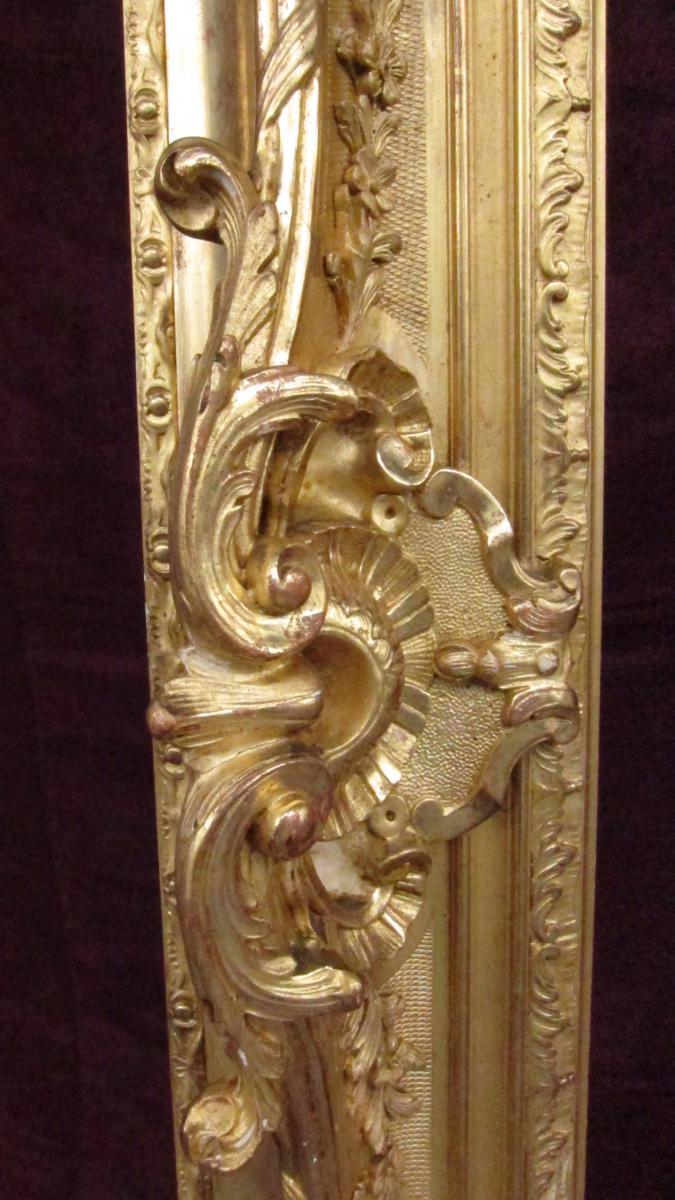 Paire De Grands Cadres Dores d'Epoque Napoleon III-photo-1