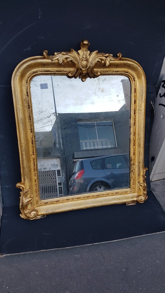 Miroir En Bois Et Stuc redoré d'époque louis-philippe ( 1830-1848 )