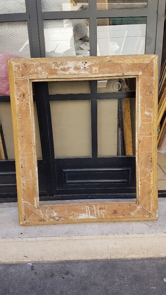 Cadre d'époque Premier Empire En Bois Et Stuc Doré-photo-4