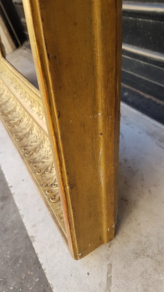 Cadre d'époque Premier Empire En Bois Et Stuc Doré-photo-2