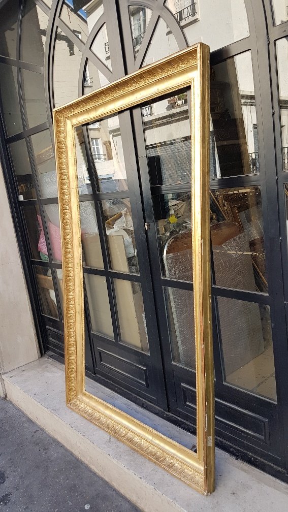 Grand Cadre d'Epoque 1er Empire En Bois Et Stuc Dore-photo-2
