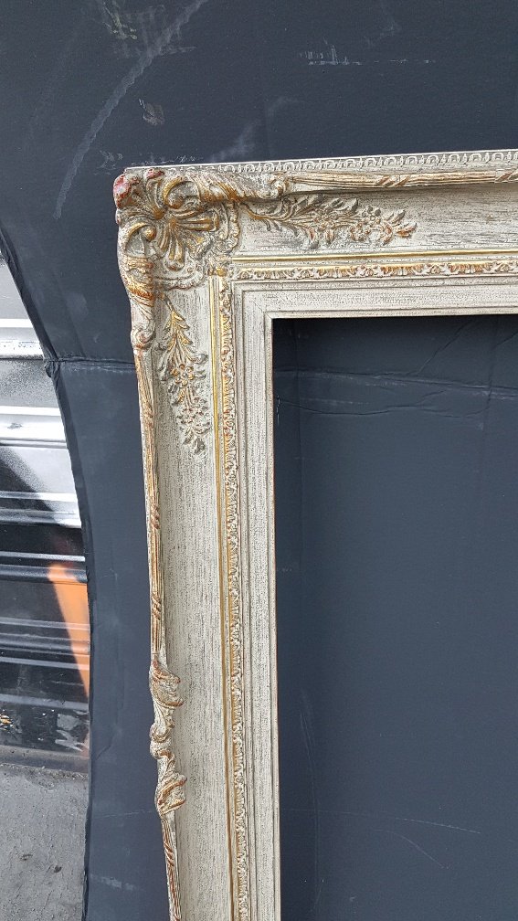 Cadre montparnasse en bois et stuc patine gris de style louis XV-photo-2
