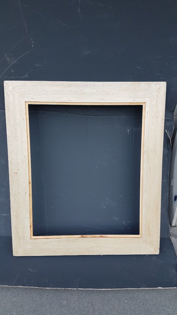 Cadre montparnasse en bois et stuc patine gris de style louis XV-photo-4