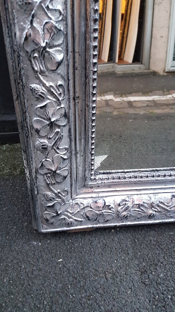 miroir argenté d'époque art nouveau vers 1895-photo-2