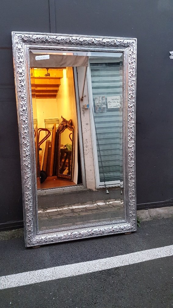 miroir argenté d'époque art nouveau vers 1895
