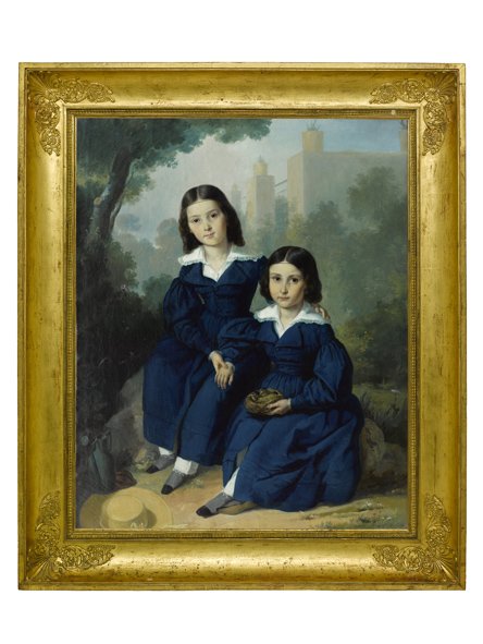 Portrait De Deux Fillettes Daté 1841
