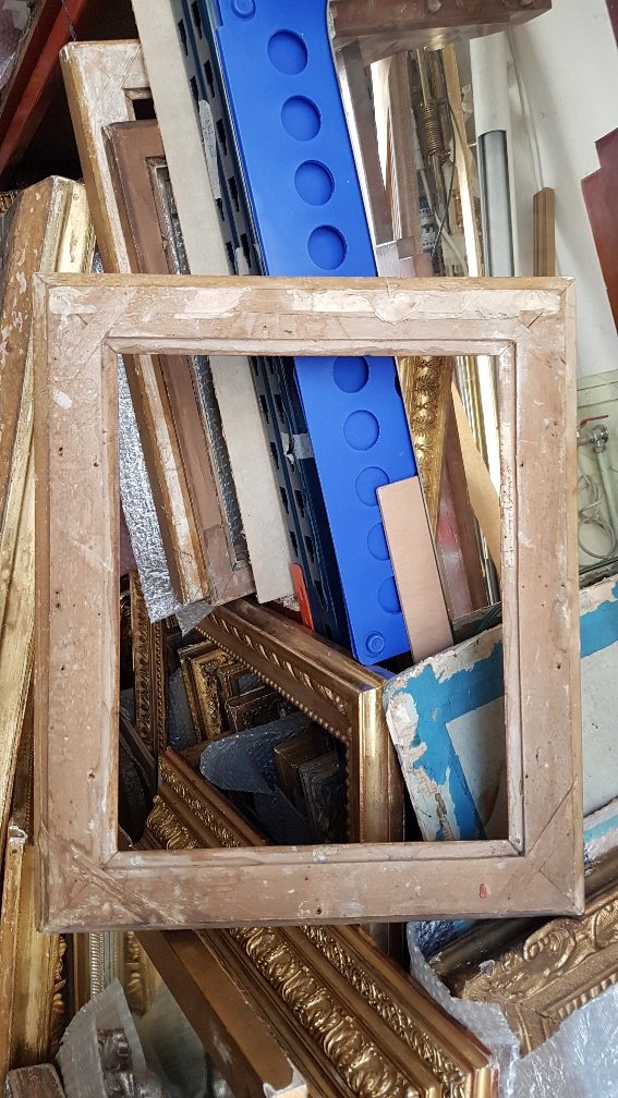 Cadre d'époque Empire En Bois Et Stuc Doré-photo-3