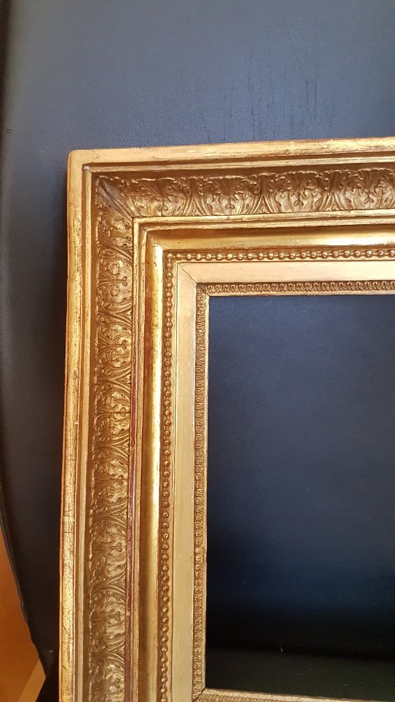 Louis XVI Period Frame In Carved And Golden Oak-photo-2