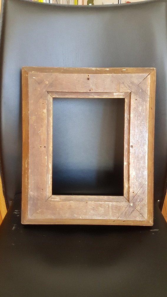 Louis XVI Period Frame In Carved And Golden Oak-photo-3