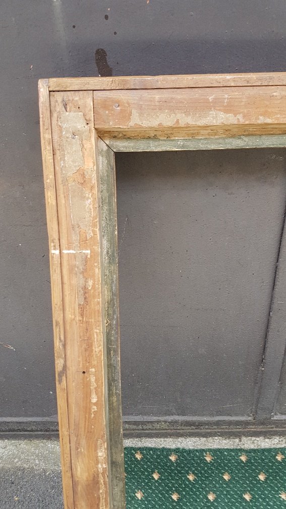 Cadre d'époque Louis XVI En Bois Sculpté Et Doré-photo-1