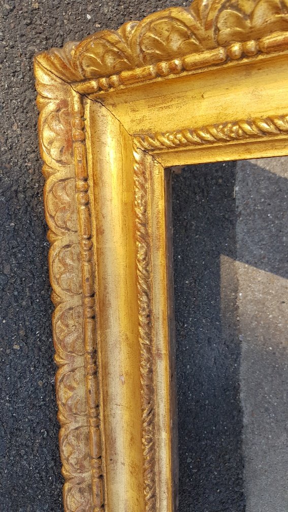 18th Century Italian Frame In Carved And Gilded Wood-photo-2