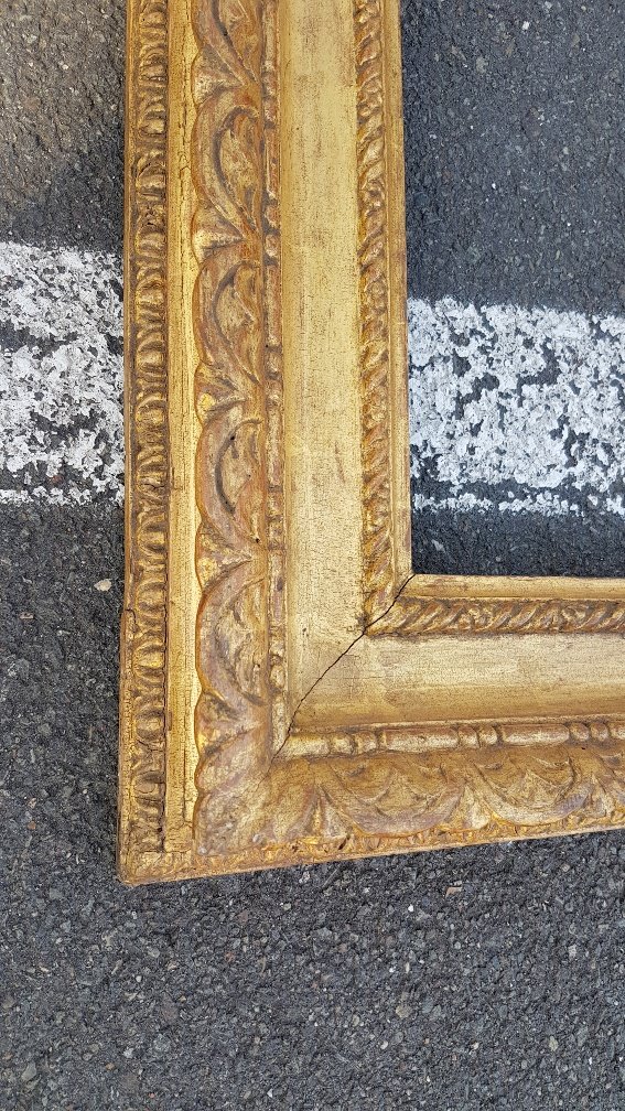 18th Century Italian Frame In Carved And Gilded Wood-photo-3