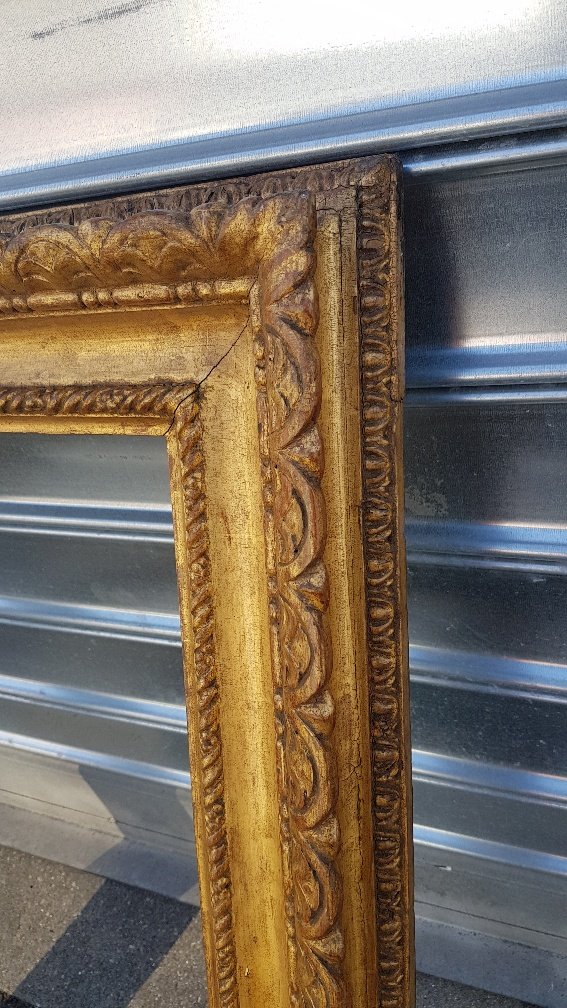 18th Century Italian Frame In Carved And Gilded Wood-photo-1