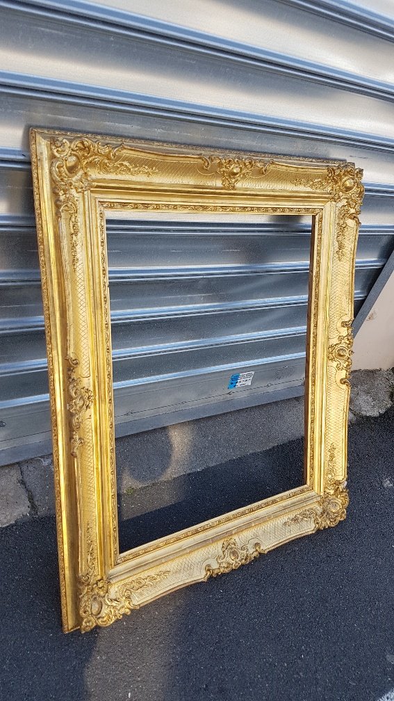 Cadre En Bois Et Stuc Doré De Style Louis XV -photo-2