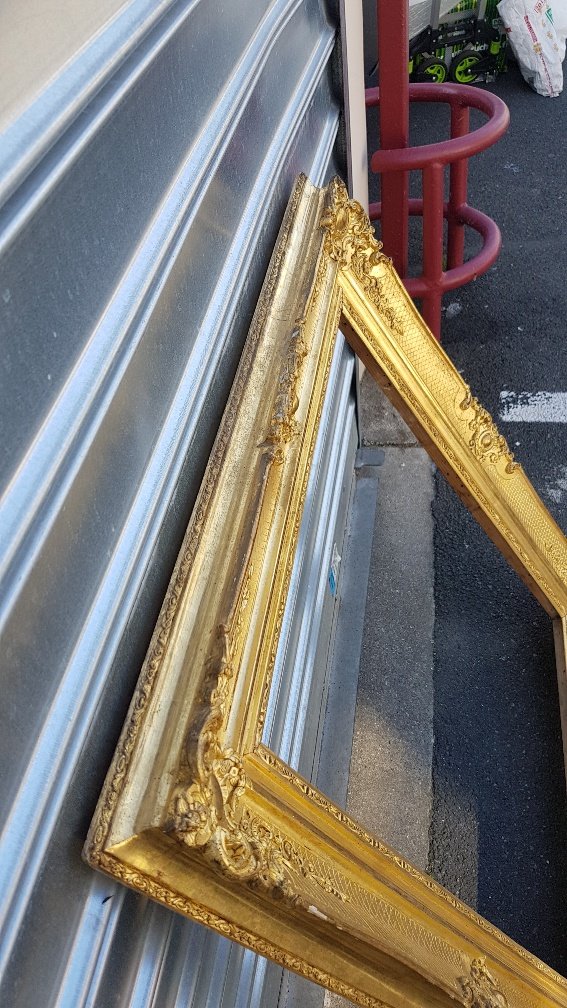 Cadre En Bois Et Stuc Doré De Style Louis XV -photo-3