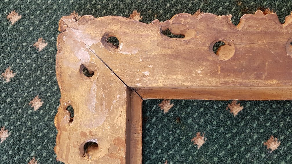 Cadre Italien En Bois Sculpté Et Doré Du 19ème Siècle-photo-3