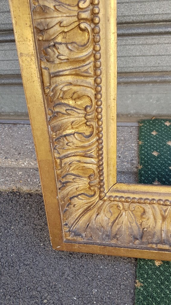 Cadre En Chêne Sculpté Et Doré d'époque Louis XVI-photo-2