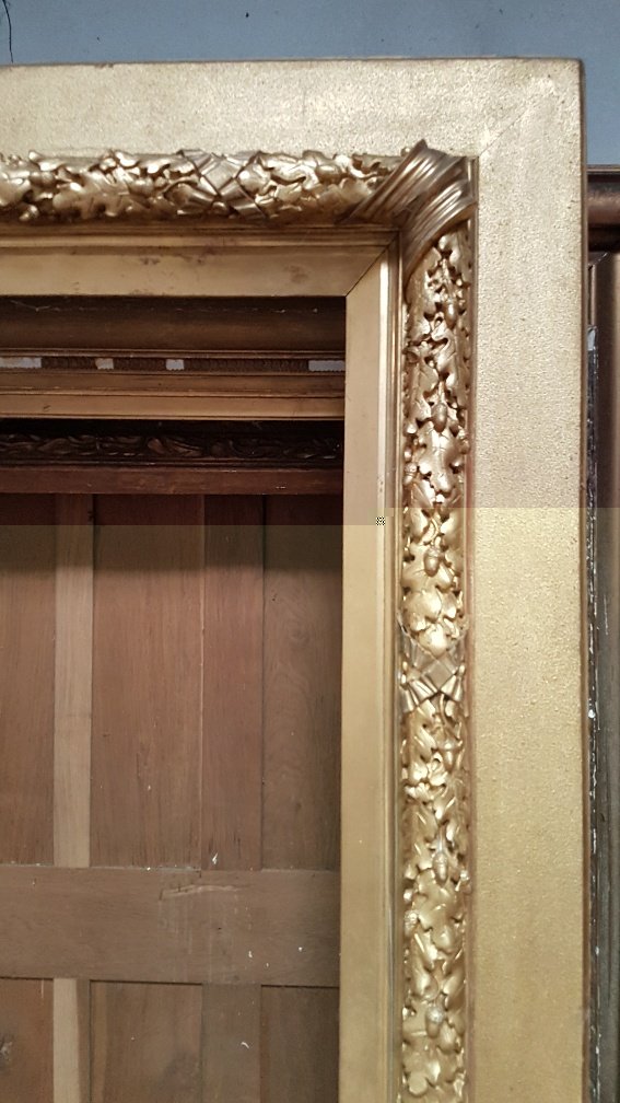 Large Golden Frame Napoleon III Style Around 1880-photo-2