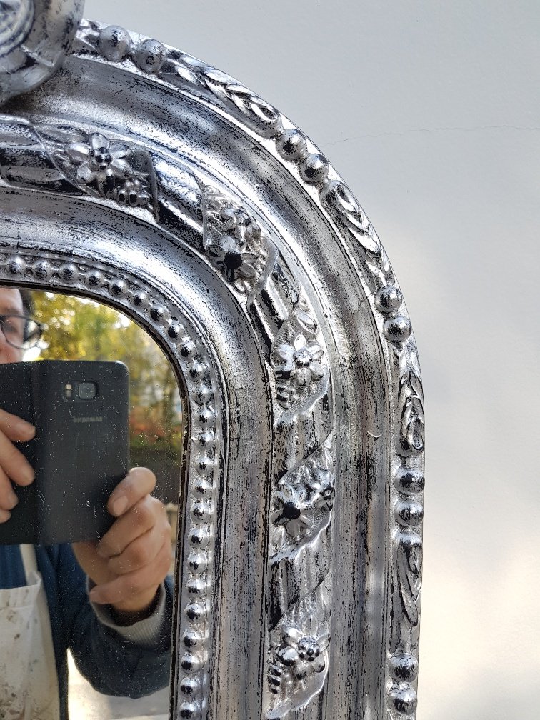 Grand Miroir Argenté De Style Louis-philippe-photo-6