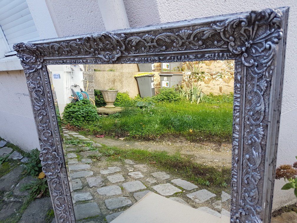 Miroir Argenté De Style Louis  XIV-photo-3