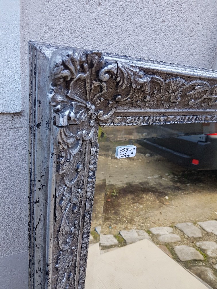 Miroir Argenté De Style Louis  XIV-photo-1