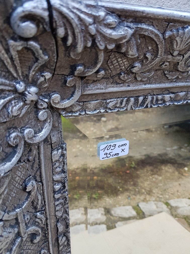 Miroir Argenté De Style Louis  XIV-photo-3