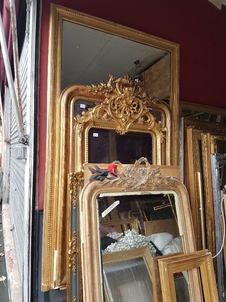 Grand Miroir Doré De Style Louis XVI ( époque Napolèon III )