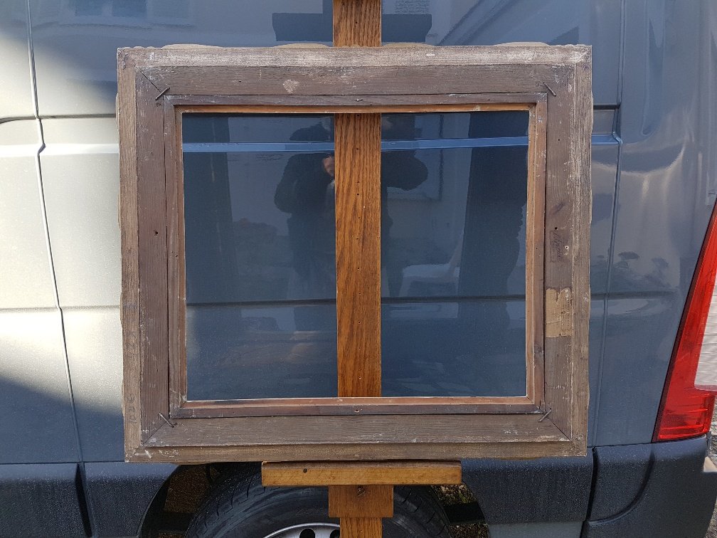 1940s Frame In Carved And Patinated Wood Signed G; Mouth-photo-1
