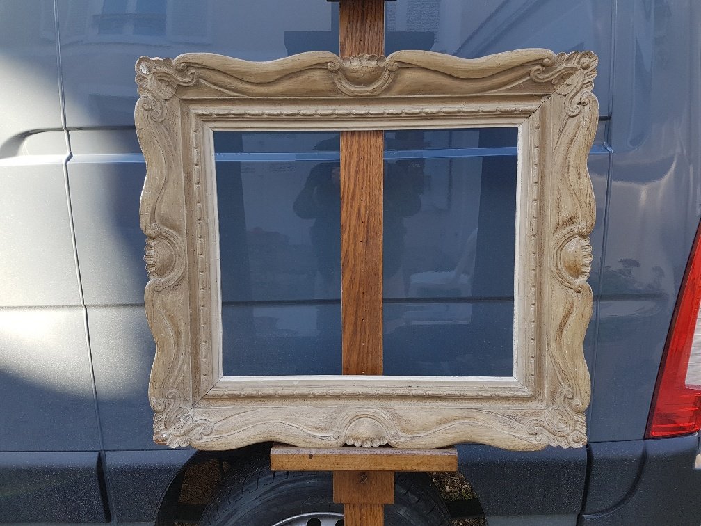 1940s Frame In Carved And Patinated Wood Signed G; Mouth