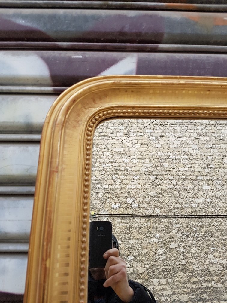 Grand Miroir Doré d'époque Louis-philippe ( 180 Cm X 111 Cm )-photo-2