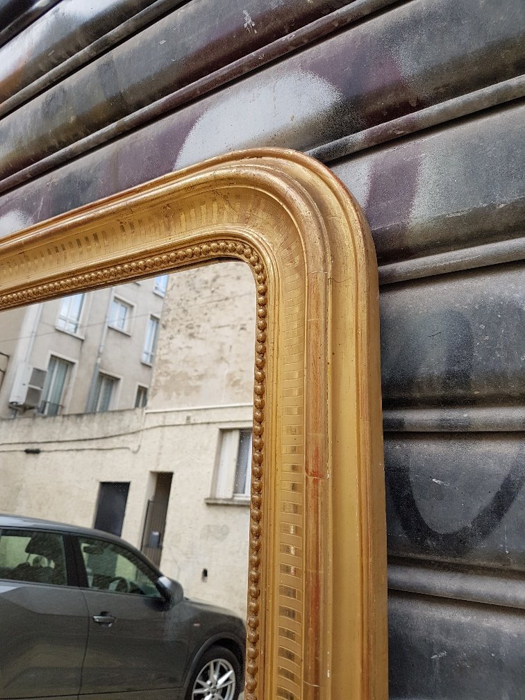 Grand Miroir Doré d'époque Louis-philippe ( 180 Cm X 111 Cm )-photo-3