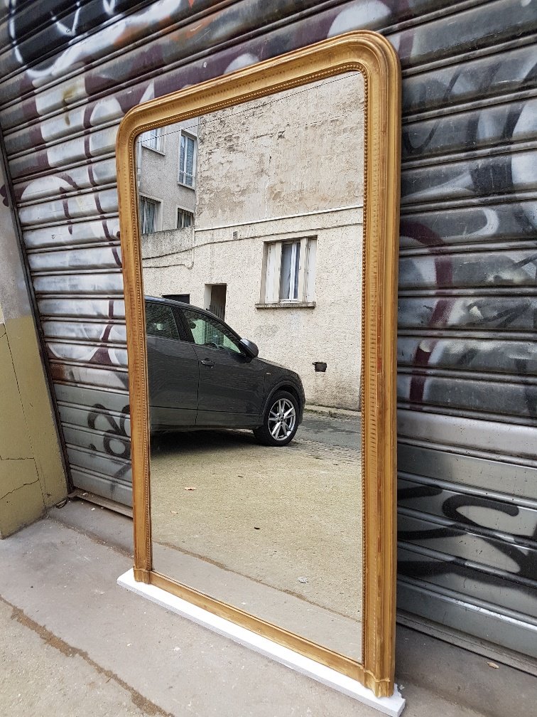 Grand Miroir Doré d'époque Louis-philippe ( 180 Cm X 111 Cm )-photo-7