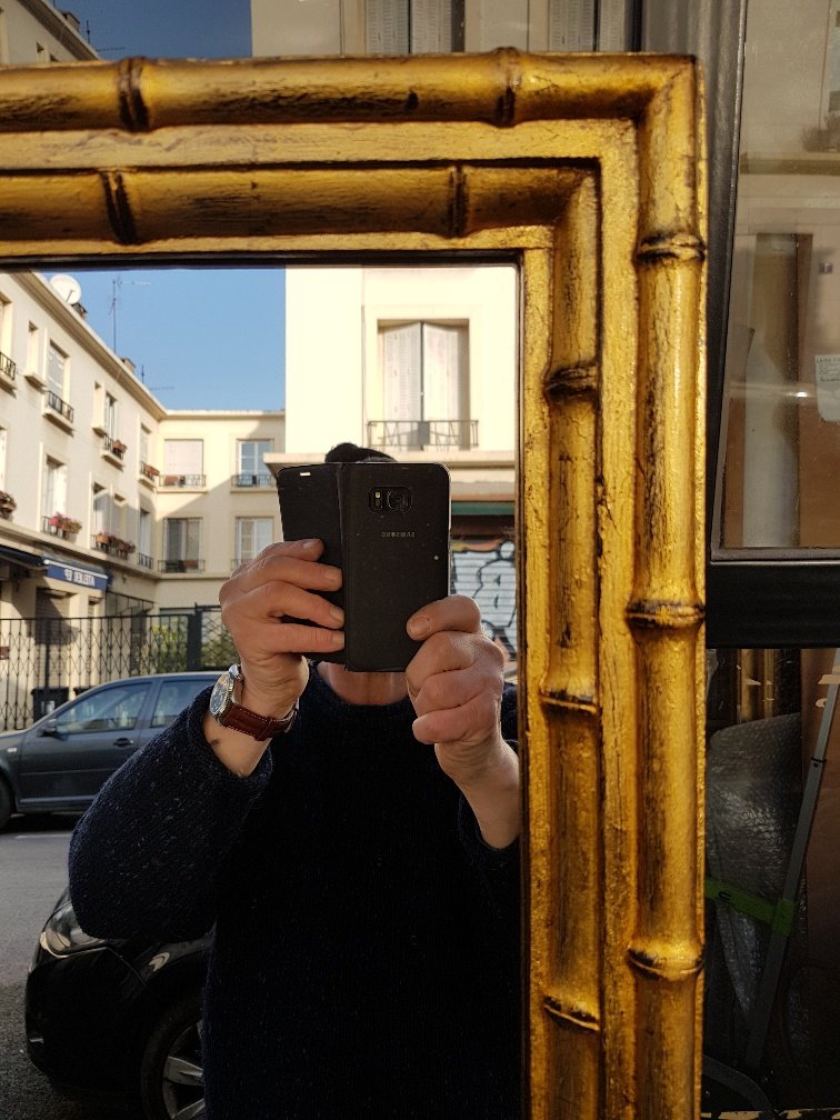Miroir Doré d'époque Napoléon III De Style Indochinois ( 139 Cm X 75 Cm )-photo-3