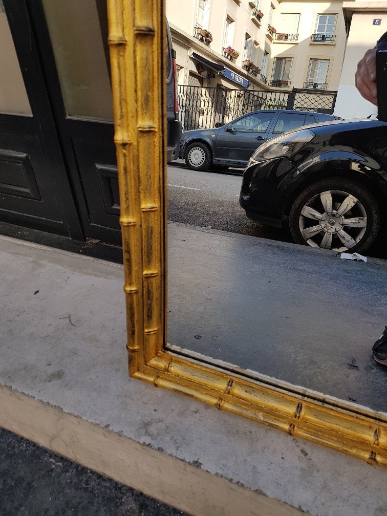Miroir Doré d'époque Napoléon III De Style Indochinois ( 139 Cm X 75 Cm )-photo-7