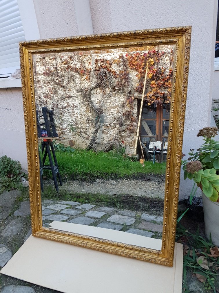 Miroir Doré De Style Louis XV ( 122 Cm X 92 Cm )