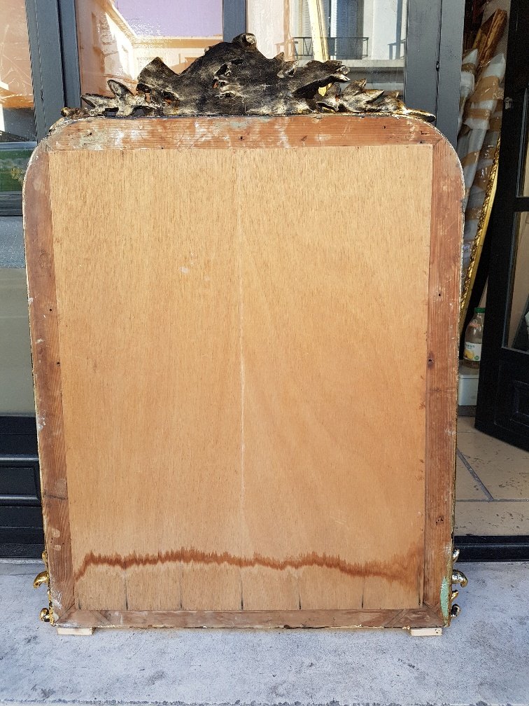 Louis -philippe Golden Mirror With Fronton (105 Cm X 70 Cm)-photo-6
