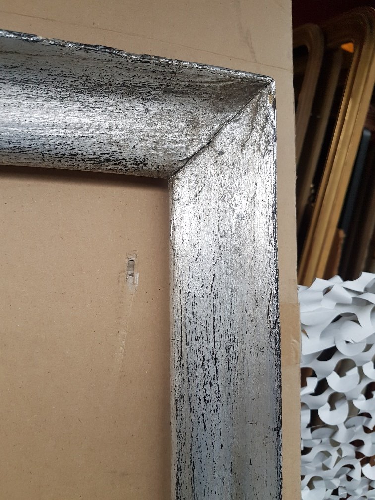 1930s Carved And Silver Frame (view: 56.5 Cm X 48 Cm)-photo-3